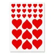 naklejki party serca czerwone mix 27 szt