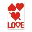 naklejki party serca duze i napis love mix 4 szt