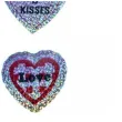 naklejki party serca holograficzne z napisami mix 6 szt
