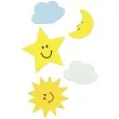 naklejki piankowe slonce gwiazdy ksiezyc i chmurki titanum 60 szt