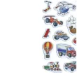 naklejki pojazdy rozne wypukle mix titanum 34 szt