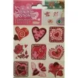naklejki serca z brokatem kiss brewis 9 szt