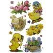 naklejki trojwymiarowe wielkanocne kurczaczki i kwiaty brewis