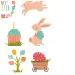 naklejki wielkanoc happy easter kroliczki pisanki titanum 20 szt