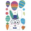 naklejki wielkanoc zajaczek w okularach elektrostatyczne titanum 13 szt