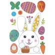naklejki wielkanoc zajaczek z koszyczkiem elektrostatyczne titanum 14 szt