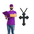 naszyjnik krzyz gotycki pelny czarny 9 cm