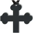 naszyjnik krzyz gotycki pelny czarny 9 cm