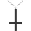 naszyjnik krzyz odwrocony l na lancuszku czarny 12 5cm