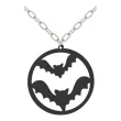 naszyjnik nietoperze na lancuszku czarny 8cm
