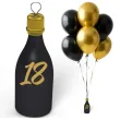 obciaznik do balonow butelka szampana liczba 18 czarny 120g