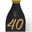 obciaznik do balonow butelka szampana liczba 40 czarny 120g