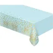 obrus foliowy grochy zlote blekitny godan 183 x 137 cm