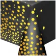obrus foliowy grochy zlote czarny godan 183 x 137 cm
