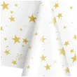 obrus foliowy gwiazdki bialo zloty partypal 137 x 274 cm