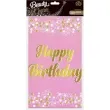 obrus foliowy happy birthday gwiazdki rozowo bialy godan 183 x 137 cm