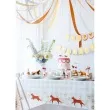 obrus papierowy konie i podkowy w krate partydeco 120 x 180 cm
