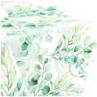 obrus papierowy liscie eukaliptusa bialy maki 180 x 120 cm