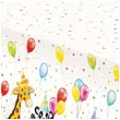 obrus papierowy zwierzeta i kropki urodzinowy klimat mix maki 180 x 120 cm