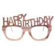 okulary papierowe happy birthday rozowe zloto godan 4 szt