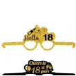 okulary party 18 urodziny cheers to 18 years czarno zloty papierowe 6 szt