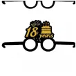 okulary party 18 urodziny cheers to 18 years czarno zloty papierowe 6 szt