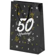 opakowanie na prezenty papierowa torba prezentowa 50 urodziny glamour 32x24x9 cm