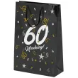 opakowanie na prezenty papierowa torba prezentowa 60 urodziny glamour 40x30x10 cm