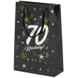 opakowanie na prezenty papierowa torba prezentowa 70 urodziny glamour 25x17x7 cm