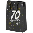 opakowanie na prezenty papierowa torba prezentowa 70 urodziny glamour 32x24x9 cm