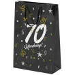 opakowanie na prezenty papierowa torba prezentowa 70 urodziny glamour 40x30x10 cm
