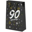 opakowanie na prezenty papierowa torba prezentowa 90 urodziny glamour 32x24x9 cm