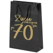 opakowanie na prezenty torba prezentowa 70 urodziny zycie zaczyna sie po 70 32x24x9 cm