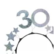 opaska party 30 urodziny gwiazdki cekinowe srebrny partydeco