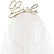 opaska party bride z welonem zlota partydeco