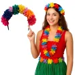 opaska party hawajskie kwiaty kolorowa funny fashion
