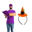opaska party kapelusz czarownicy halloween z pajakiem pomaranczowy carnival toys