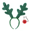opaska party rogi renifera zielona z nosem