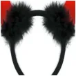 opaska party rogi z futerkiem czerwone