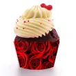 oslonki na muffinki czerwone roze 6 szt