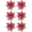 ozdoba choinkowa kwiat poinsecji czerwona titanum 8 cm 6 szt
