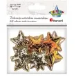 ozdoba materialowa gwiazdy metaliczny mix zloty titanum 34 mm 12 szt