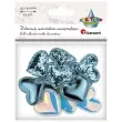 ozdoba materialowa serca metaliczny mix blekitny titanum 34 mm 12 szt