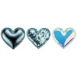 ozdoba materialowa serca metaliczny mix blekitny titanum 34 mm 12 szt