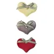 ozdoba materialowa serca z kokarda mix titanum 3 szt