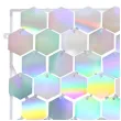 panel dekoracyjny 3d heksagon przezroczyste tlo zaczep opalizujacy godan 30x30 cm