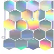 panel dekoracyjny 3d heksagon przezroczyste tlo zaczep opalizujacy godan 30x30 cm