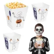papierowe pudelka na popcorn na halloween wesole kosciotrupy 4 szt