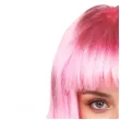 peruka damska na karnawal bob rozowe neonowe proste wlosy z grzywka retro cyberpunk