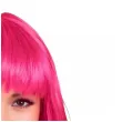 peruka damska na karnawal bob rozowe neonowe proste wlosy z grzywka retro cyberpunk
